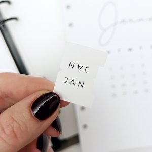 Monthly page divider stickers