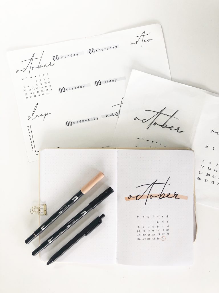 October 2021 bujo template - download only | LifeStyled Planner