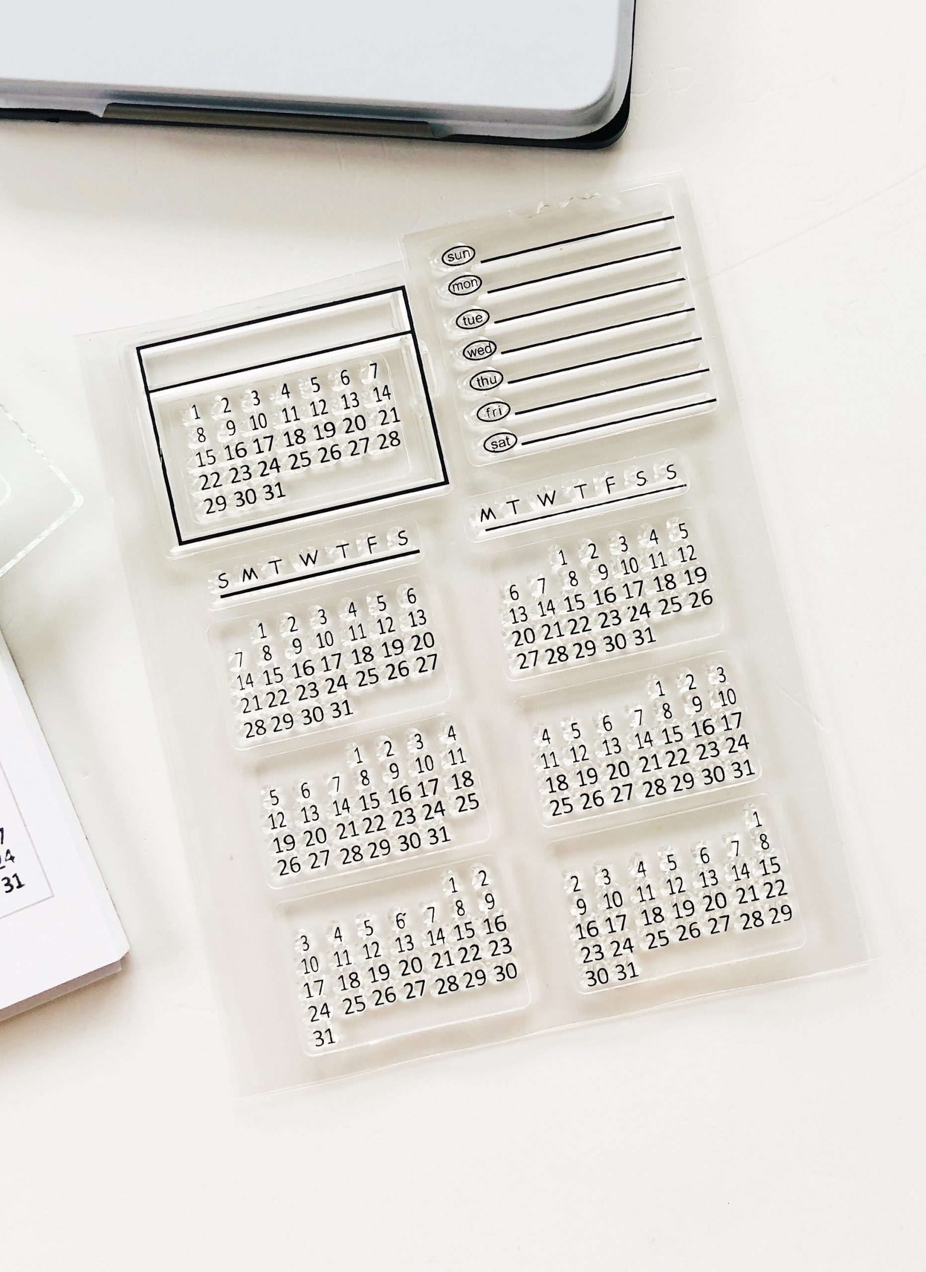 mini monthly calendar stamp set LifeStyled Planner