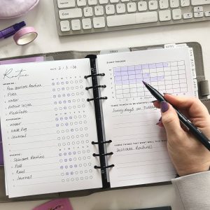 agenda inserts - Routine planner & weekly tracker